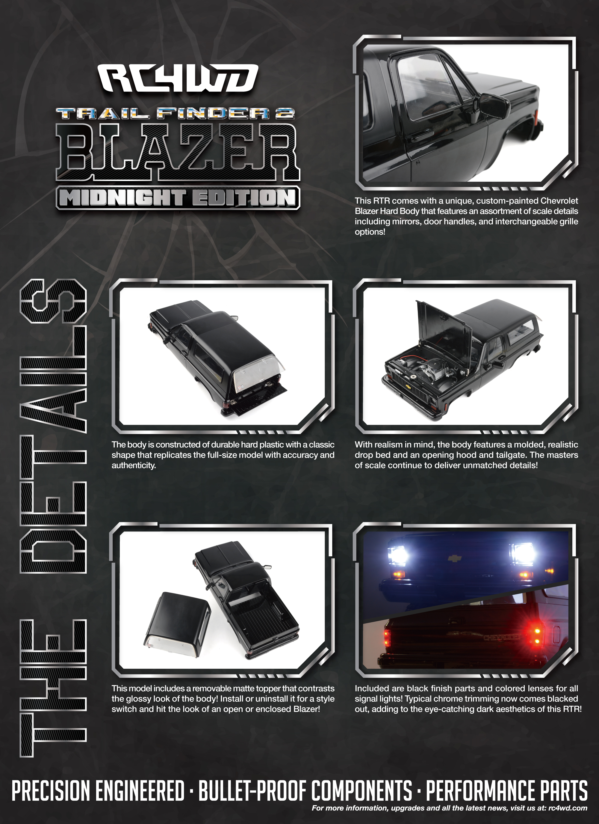 RC4WD Trail Finder 2 with Chevrolet Blazer Midnight Edition Hard Body Set 1/10
