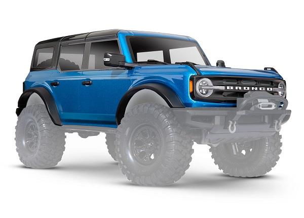 Traxxas Body Ford Bronco (2021) complete velocity blue (painted) (includes grille side mirrors door handles fender flares windshield wipers spare tire mount & clipless mounting) (requires #8080X inner fenders)