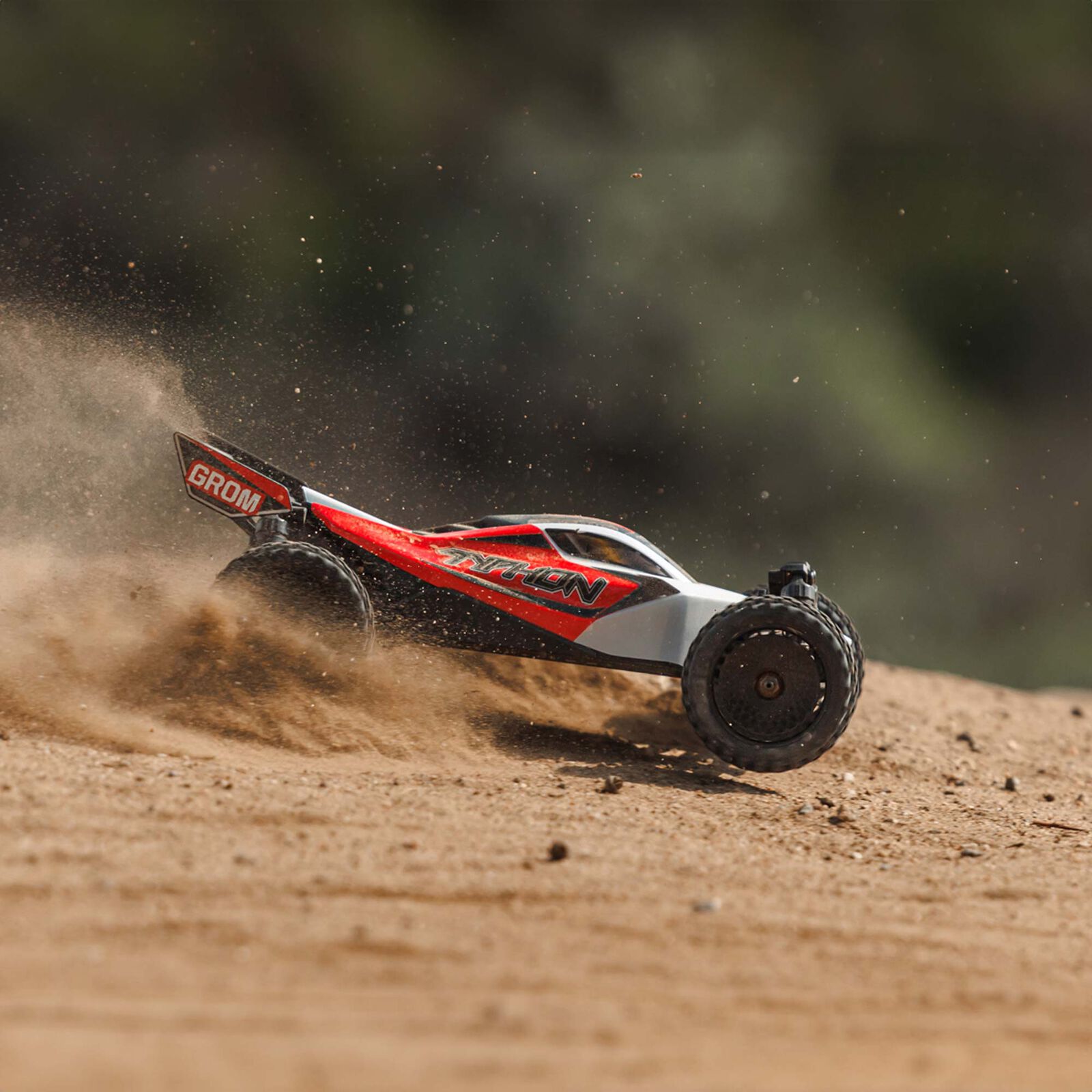 Arrma TYPHON GROM MEGA 380 Brushed 4X4 Small Scale Buggy RTR with Battery & Charger Red/White 1/18