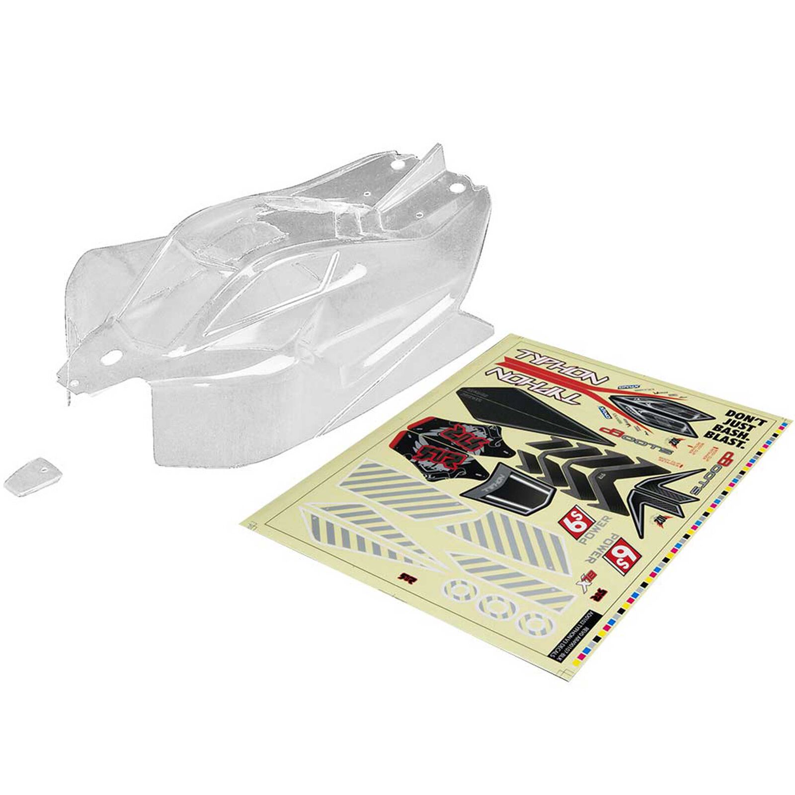 Arrma 1/8 Body with Decals, Clear TYPHON 6S BLX