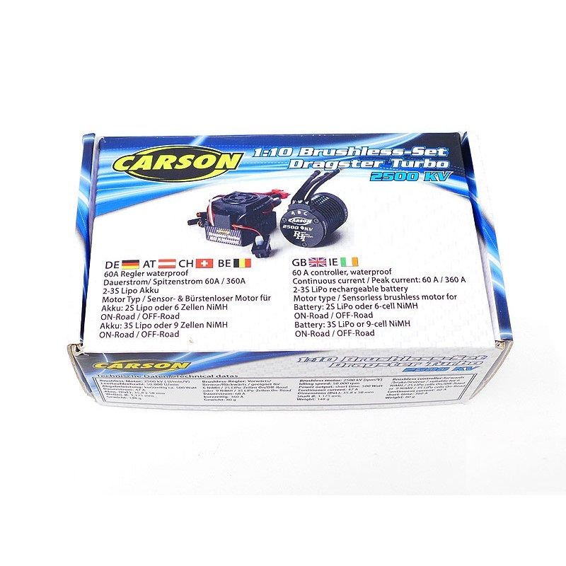 Carson Brushless Combo Set Dragster Turbo 2500KV 1/10