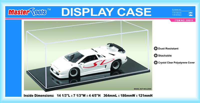 Masters tools Display Case / Vitrine 364 x 186 x 121 mm voor 1/18 Auto's en 1/35 Tanks