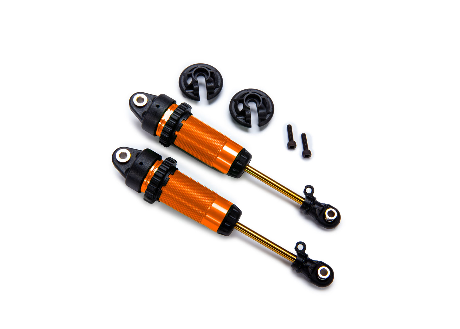 Traxxas Shocks, GTR xx-long Orange-anodized, PTFE-coated bodies with TiN shafts (fully assembled, without springs) (2)
