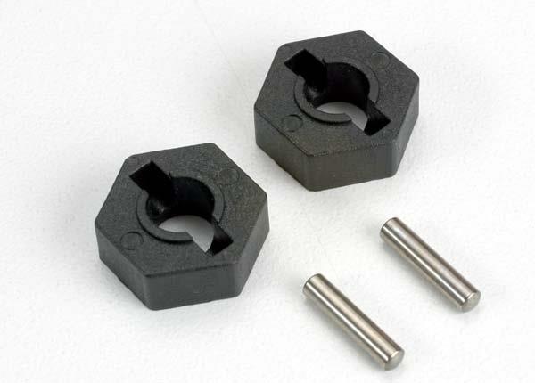 Traxxas Wheel hubs hex (2)/ axle pins (2.5x12mm) (2)