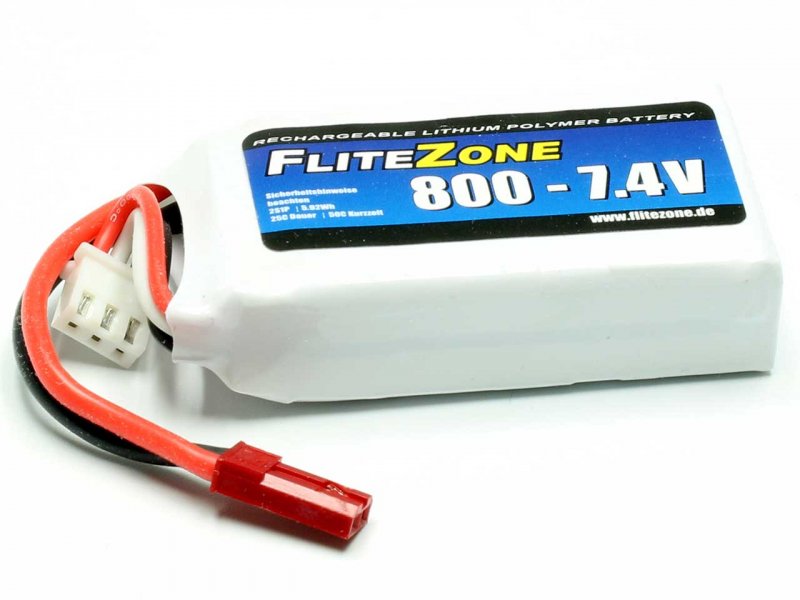 FliteZone 7.4 Volt 800mAh LiPo Accu (XH/ BEC)