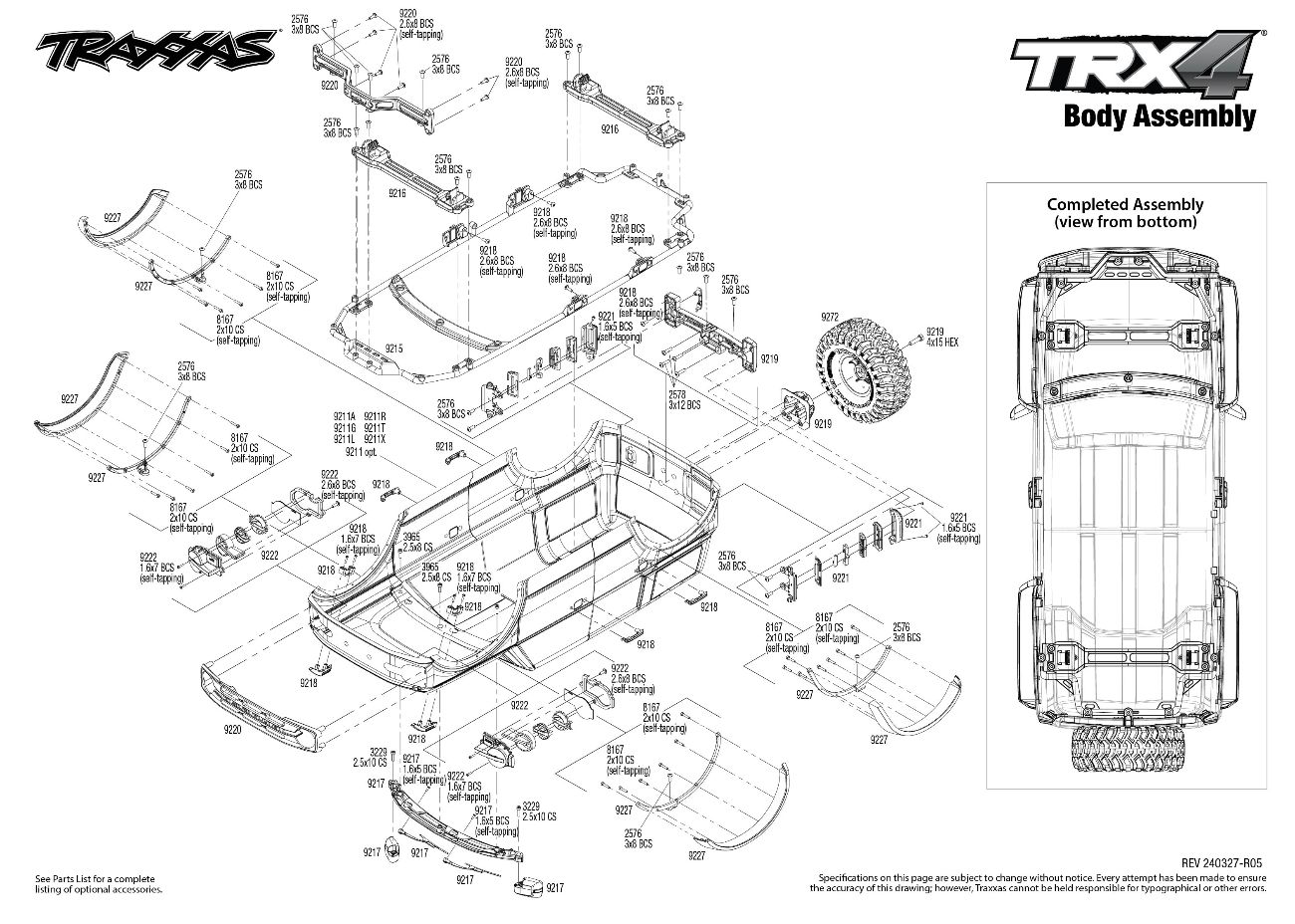 Traxxas TRX-4 Ford Bronco 2021 (92076-4) Body Assembly Exploded View