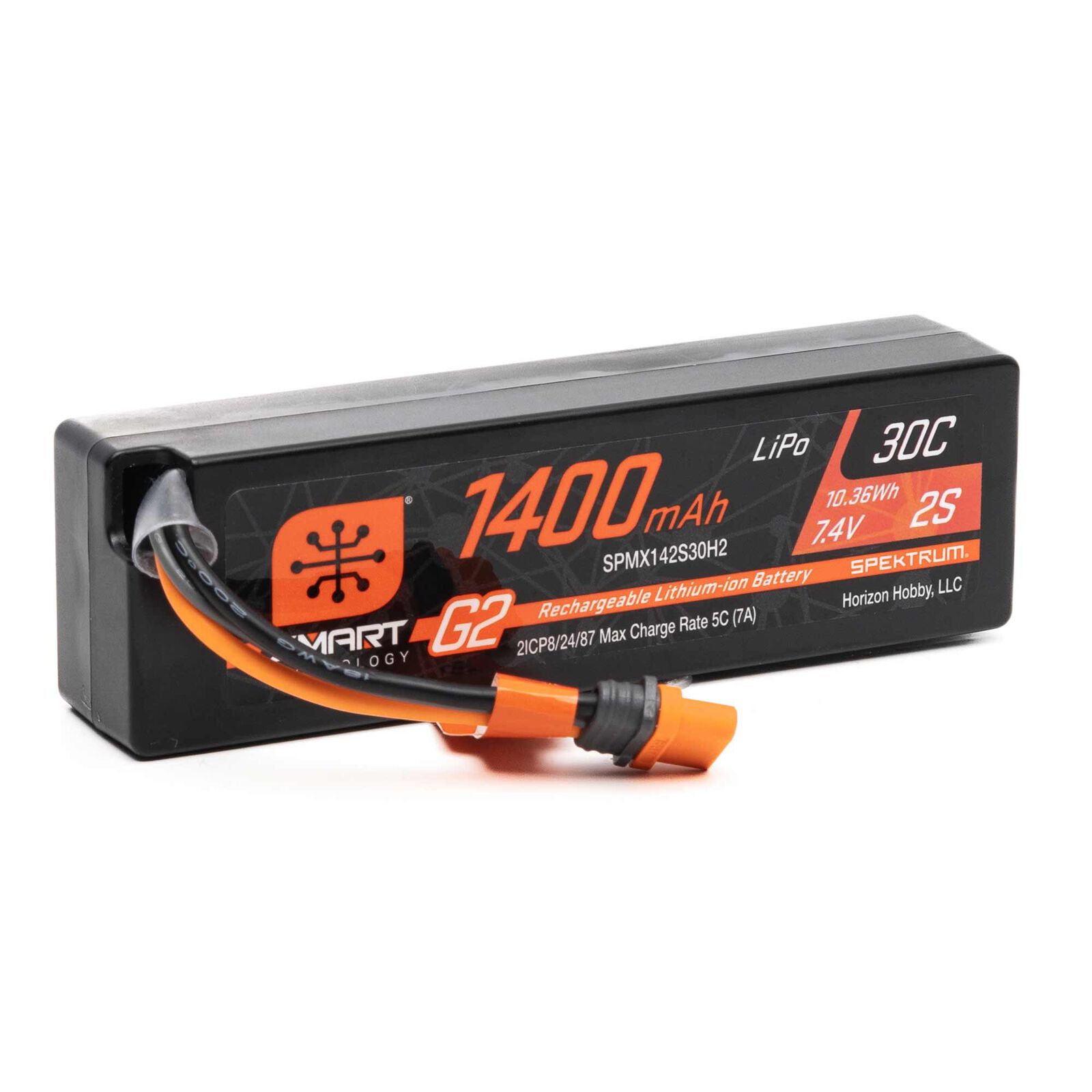 Spektrum 7.4 Volt 1400mAh 2S 30C Smart Technology Hardcase LiPo Accu IC2