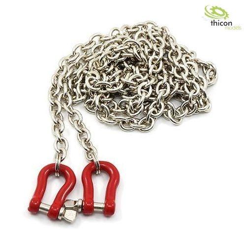 Thicon Metalen Ketting 96cm met Rode Sleepogen