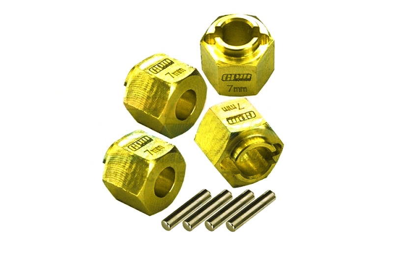 GPM Wheel Adapters Brass 7mm (+1.5mm) for TRX-4M (4)