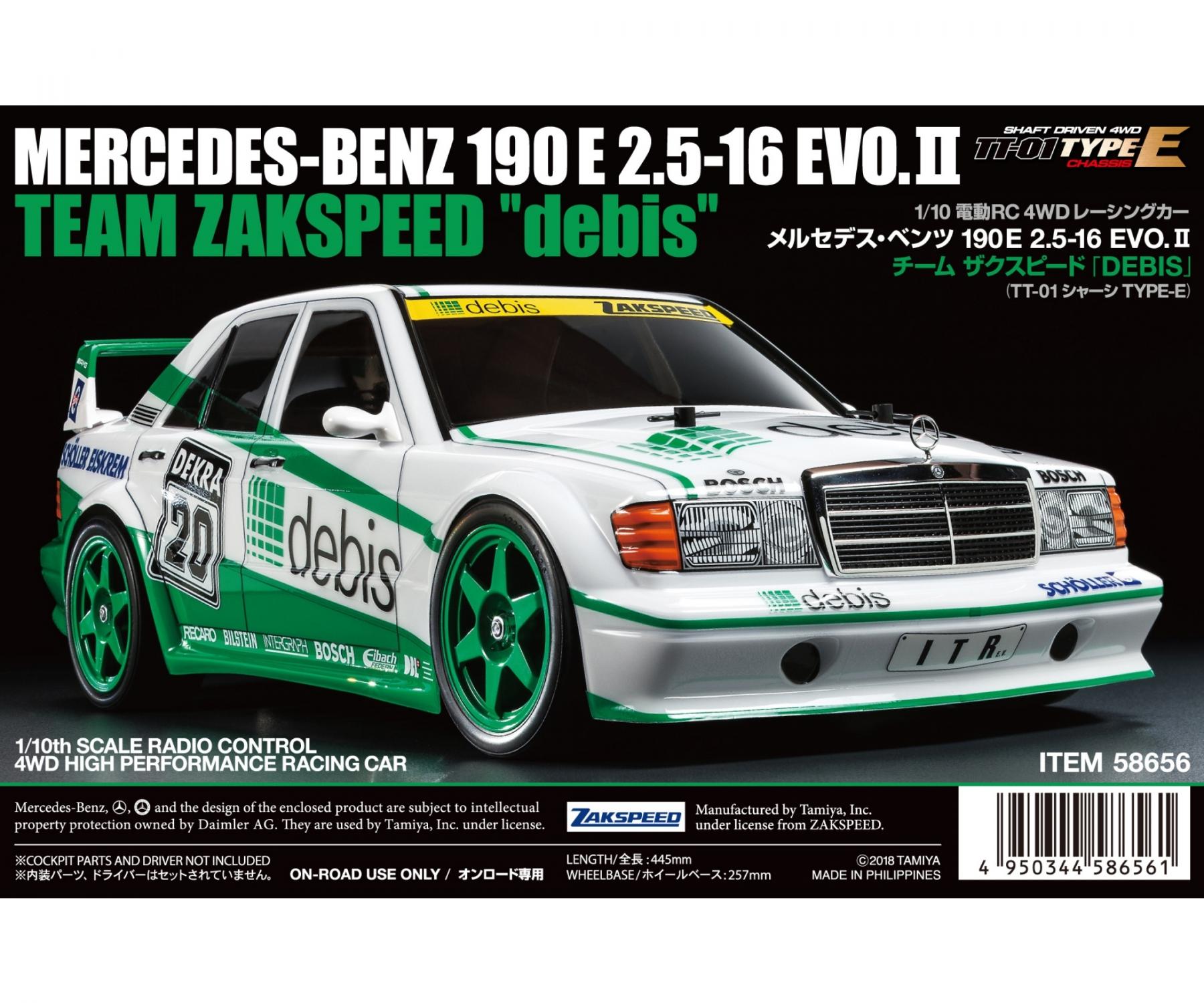 Tamiya Mercedes-Benz 190E 2.5-16 EVO.II Team Zakspeed "debis" TT-01E Kit 1/10