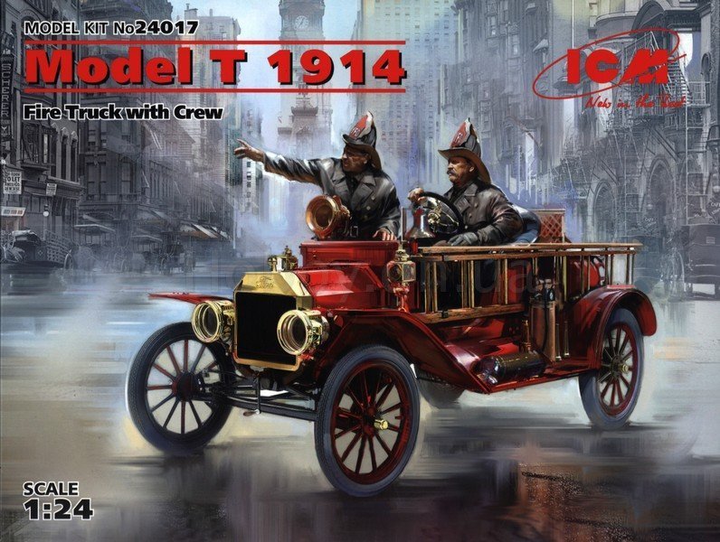 ICM Model T 1914 Fire Truck with Crew 1/24