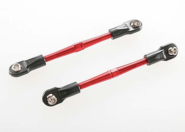 Traxxas Turnbuckles, aluminum (red-anodized), toe links, 59mm (2) (assembled with rod ends & hollow balls) (requires 5mm aluminum wrench #5477)