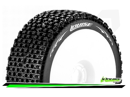 Louise RC  B-PIRATE 1/8 Buggy Tire Set Mounted Super Soft White Wheels Hex 17mm (2)