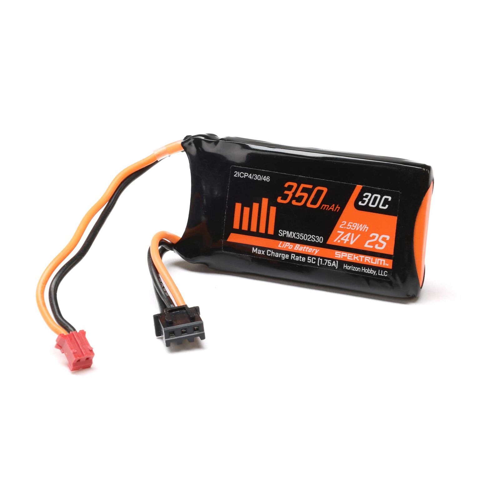 Spektrum 7.4 Volt 350mAh 2S 30C LiPo Accu SCX24 PH 2.0