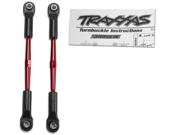 Traxxas Turnbuckles, aluminum (red-anodized), toe links, 61mm (2)(assembled with rod ends & hollow balls) (fits Stampede®) (requires 5mm aluminum wrench #5477)