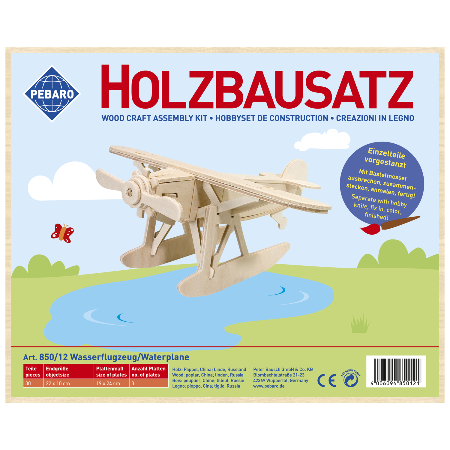 Pebaro Houten Bouwset Watervliegtuig