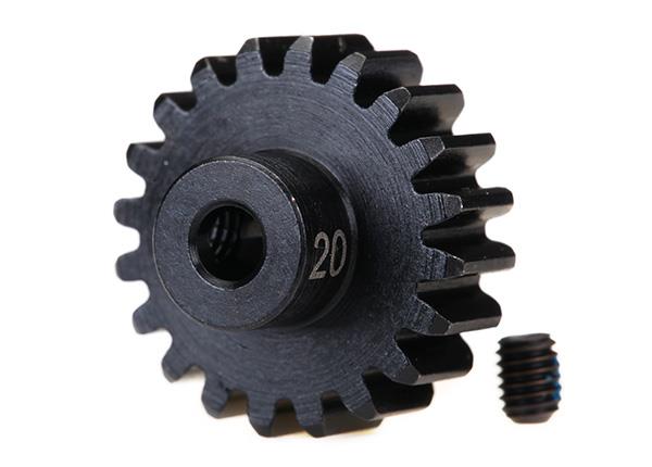 Traxxas Gear, 20-T pinion (32-p), heavy duty (machined, hardened steel) (fits 3mm shaft)/ set screw