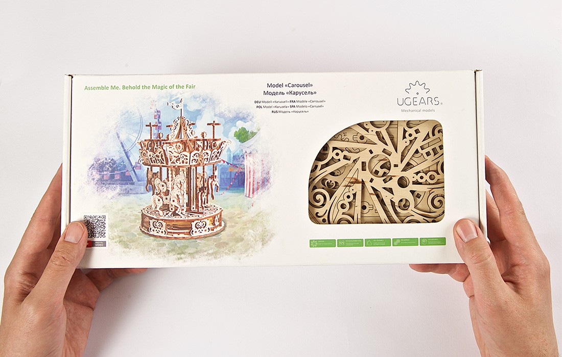 U-Gears Carousel / Draaimolen mechanisch houten bouwpakket