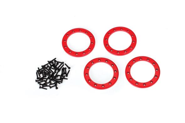 Traxxas Beadlock rings red (1.9') (aluminum) (4)/ 2x10 CS (48)