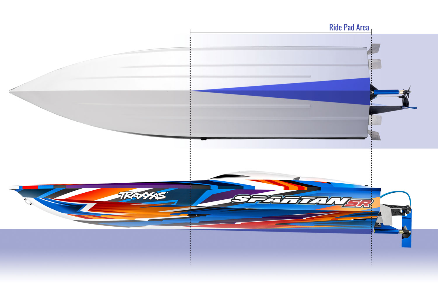 Traxxas Spartan SR36 Brushless Race Boat TQi TSM RED