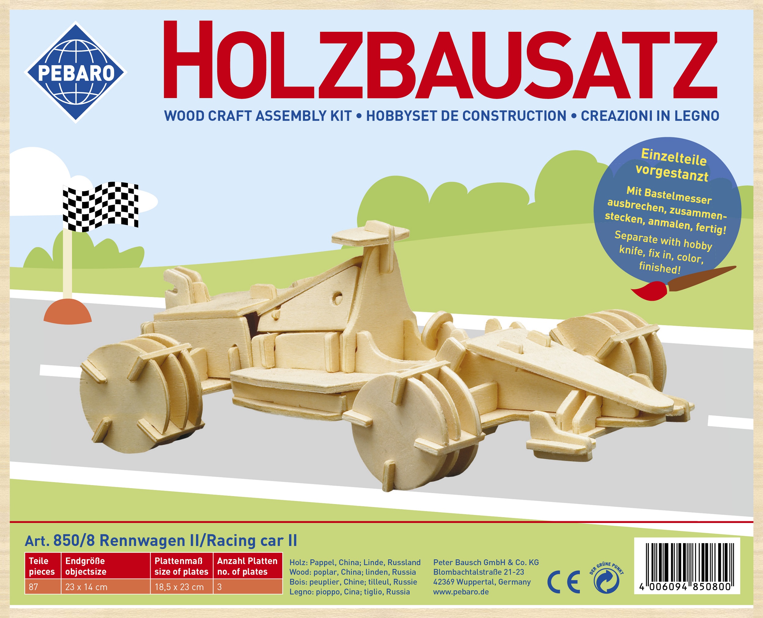 Pebaro Houten Bouwset Race Auto II