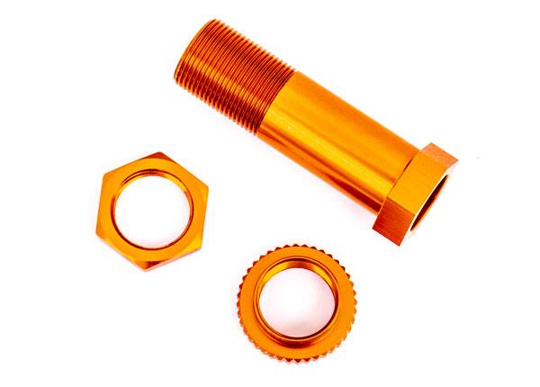 Traxxas Servo saver post/ adjuster nut/ locknut (orange-anodized, 6061-T6 aluminum) (1 each)
