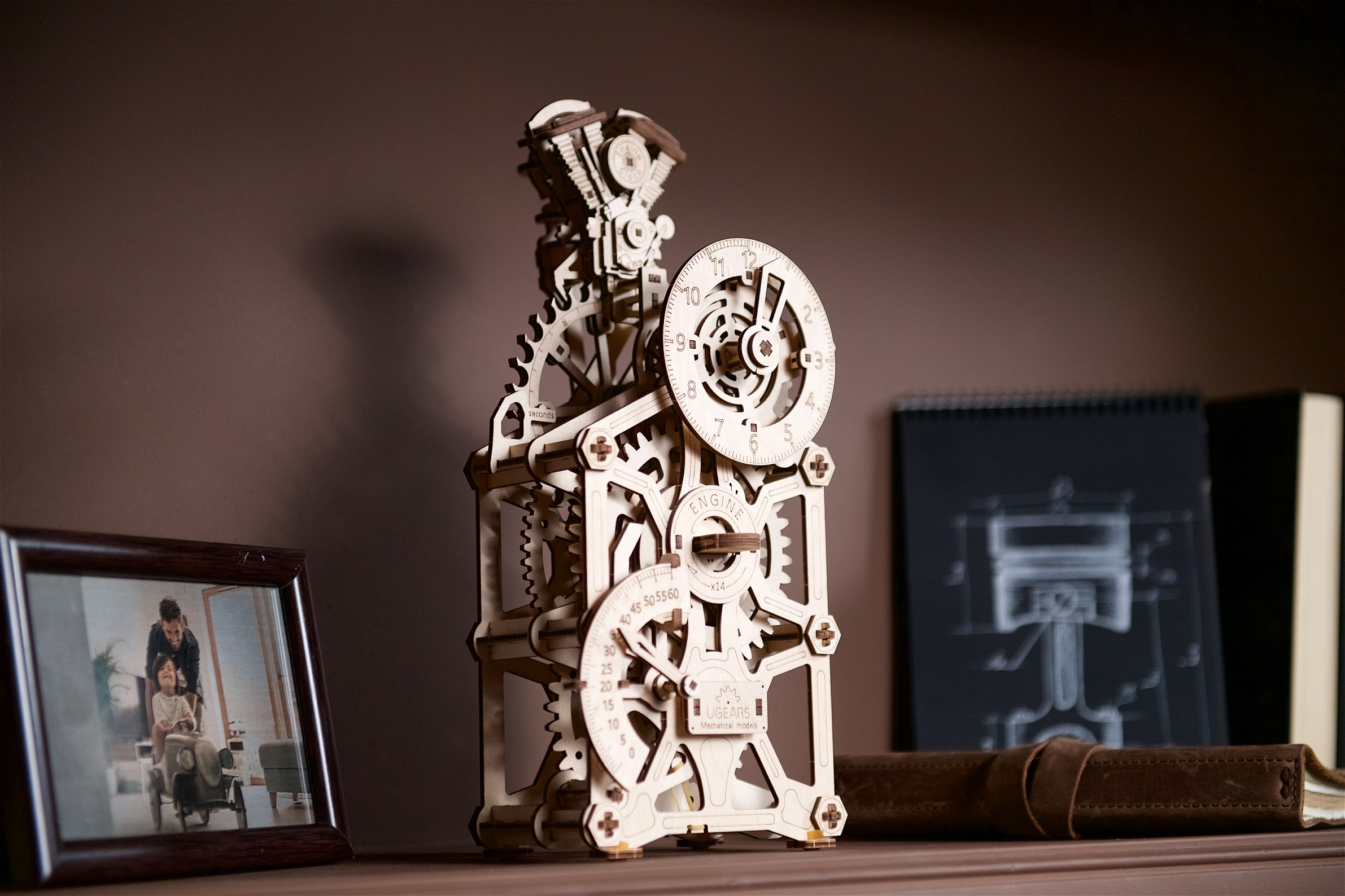 U-Gears Motor Klok mechanisch houten bouwpakket