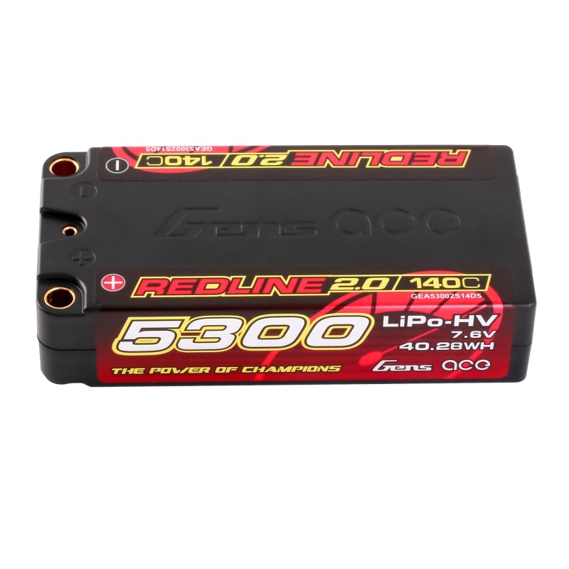 Gens Ace Redline 2.0 HV 7.6 Volt 5300mAh 140C Shorty Hardcase LiPo Accu 5mm