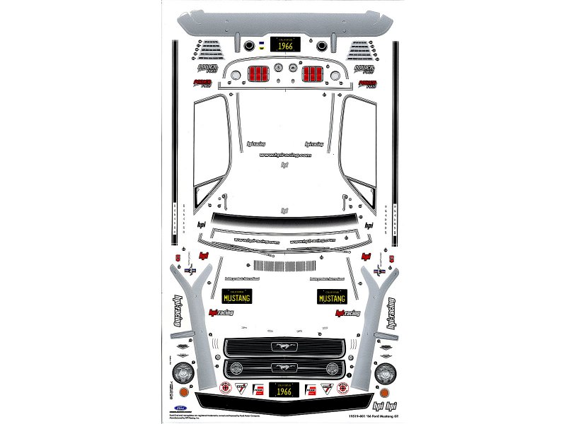 HPI 1966 Ford Mustang GT Clear Body 200mm 1/10