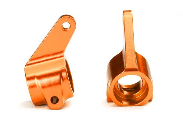 Traxxas Steering blocks Rustler/Stampede/Bandit (2) 6061-T6 aluminum (orange-anodized)/ 5x11mm ball bearings (4)