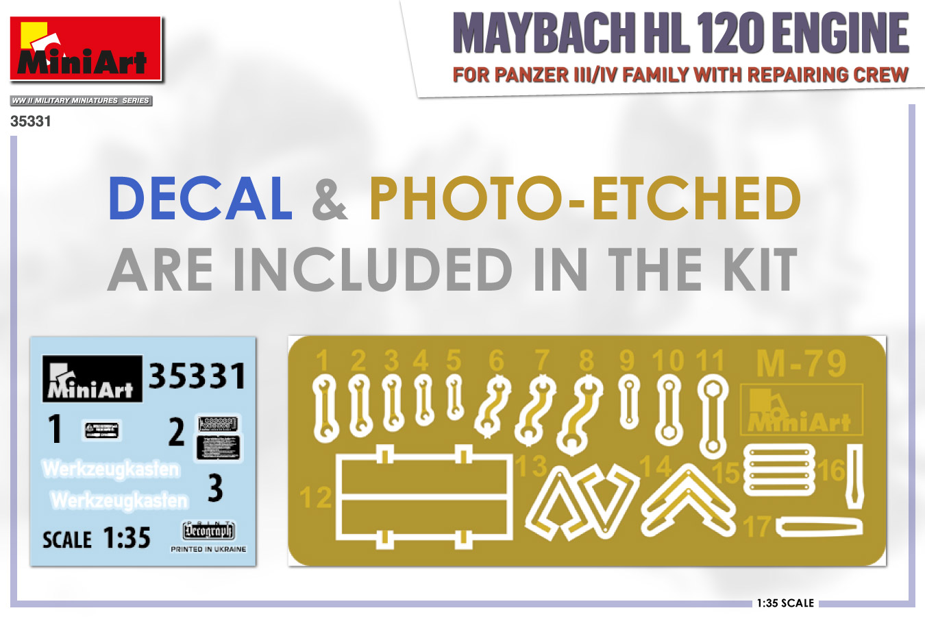 MiniArt Maybach HL 120 Engine for Panzer III/IV Family with Repair Crew 1/35