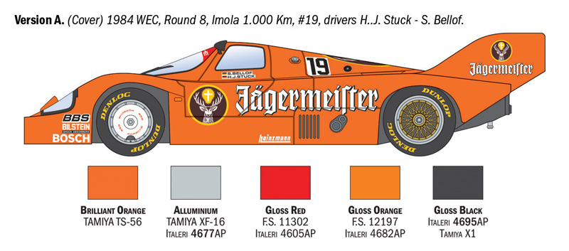 Italeri Porsche 956 Jägermeister 1/24