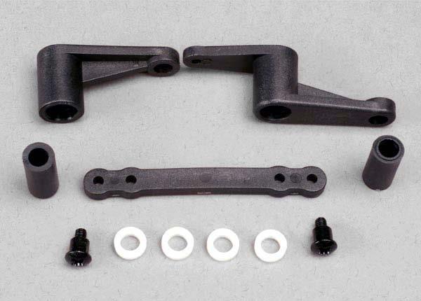 Traxxas Steering bellcranks (2)/ bellcrank bushings (5x8x2.5mm) (4)/ bellcrank post spacers (2)/ draglink/ 3x8mm shoulder screws (2)