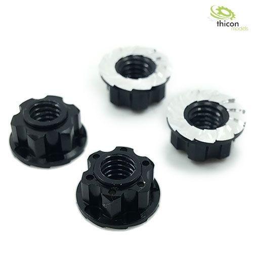 Thicon Scale Nuts Alu Black M4 (4)