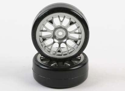 Tamiya Chrome Mesh Wheel w/ Super Drift Tire 1/10 (2)