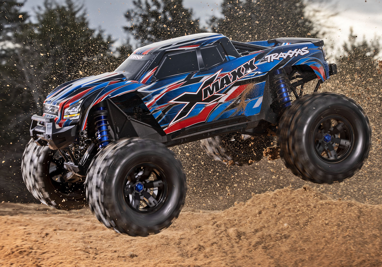 Traxxas X-Maxx 4WD 8S Belted Brushless Monster Truck RTR TSM 30+ Volts 1/5 Blue