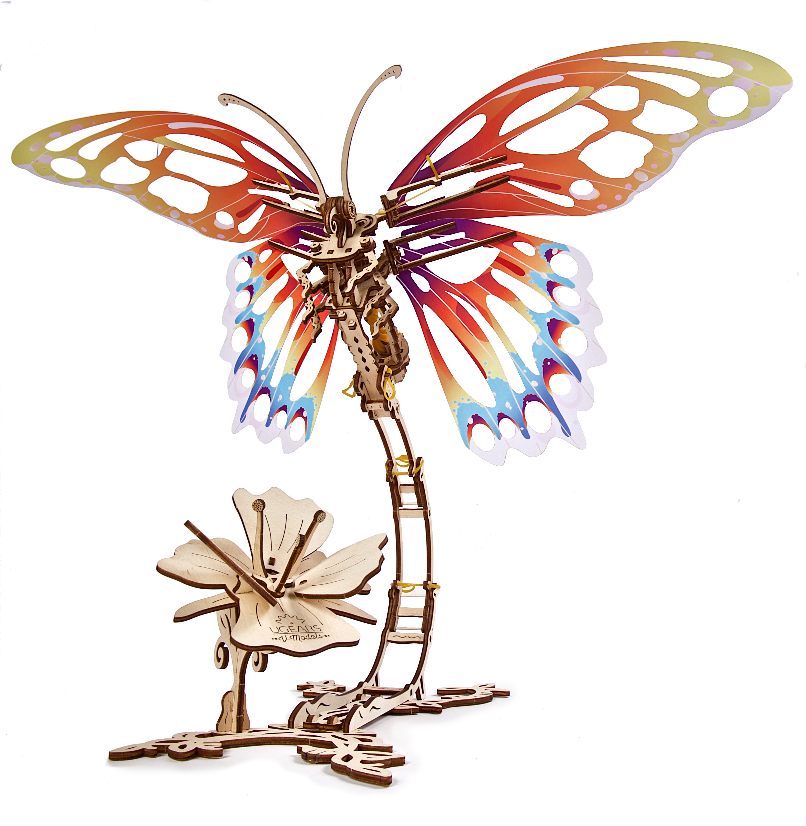 U-Gears Butterfly / Vlinder mechanisch houten bouwpakket