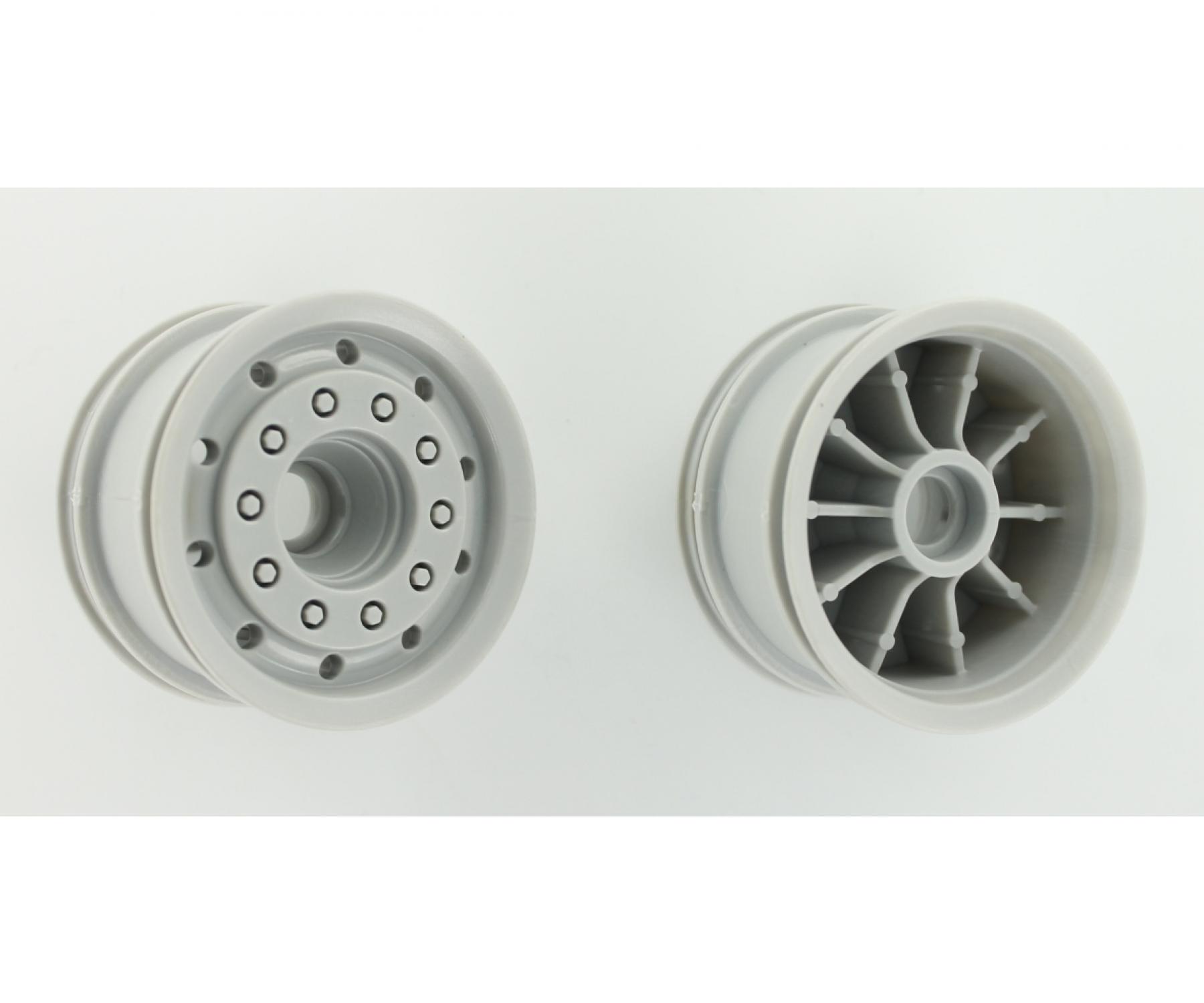 Carson Truck Front Wheel Wide Gray ABS (2) 1/14