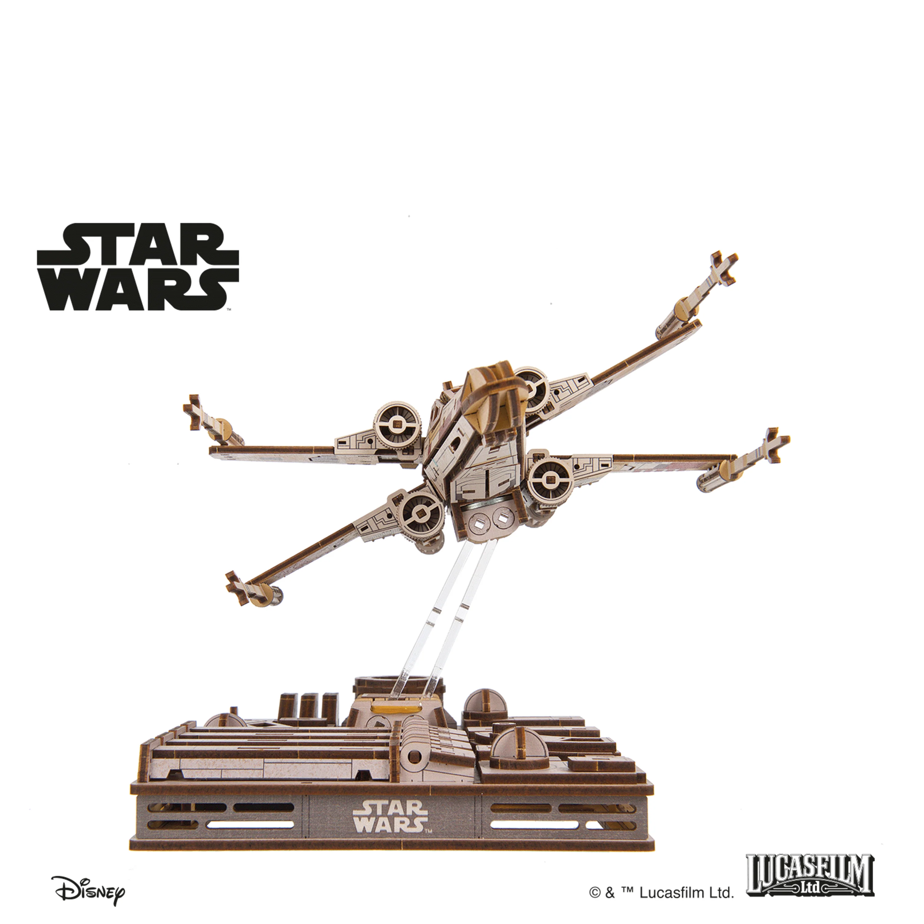 U-Gears Luke Skywalker's X-Wing Starfighter Star Wars mechanisch houten bouwpakket