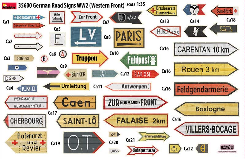 MiniArt German Road Signs WW2 France 1944 1/35