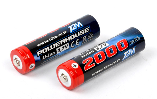 T2M Li-Ion Accu's 3,7 Volt 2000mAh (2)