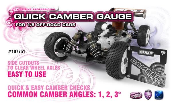 HUDY Quick Camber Gauge 1/8 Off-Road 2, 3, 4 degrees