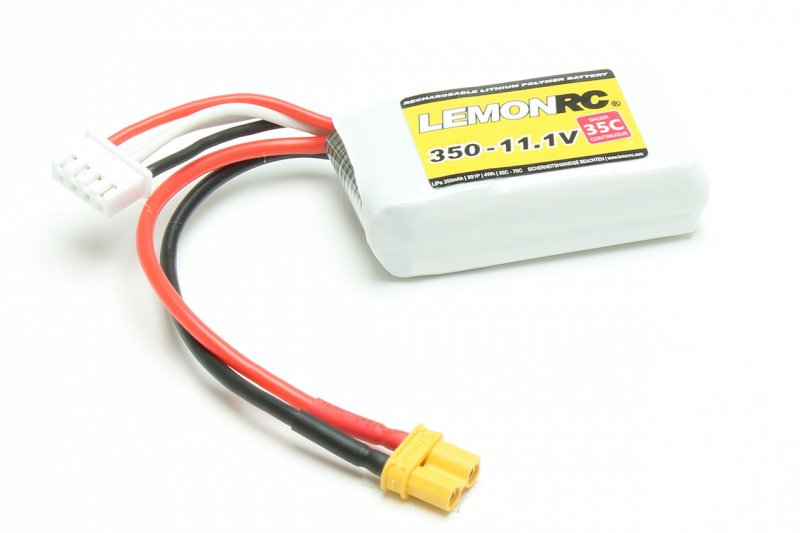Lemon RC LiPo Accu 11,1 Volt 350mAh 35C XT30/XH