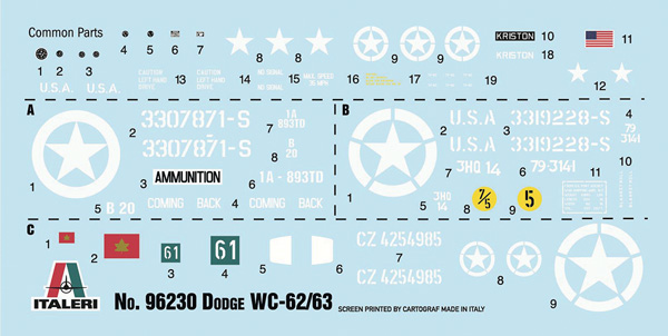 Italeri Dodge WC-62/63 1 1/2 ton 6x6 TRUCK 1/35