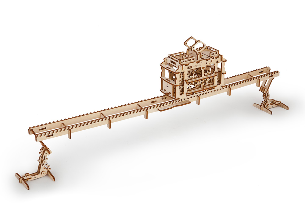 U-Gears Tram Line op Rails mechanisch houten bouwpakket