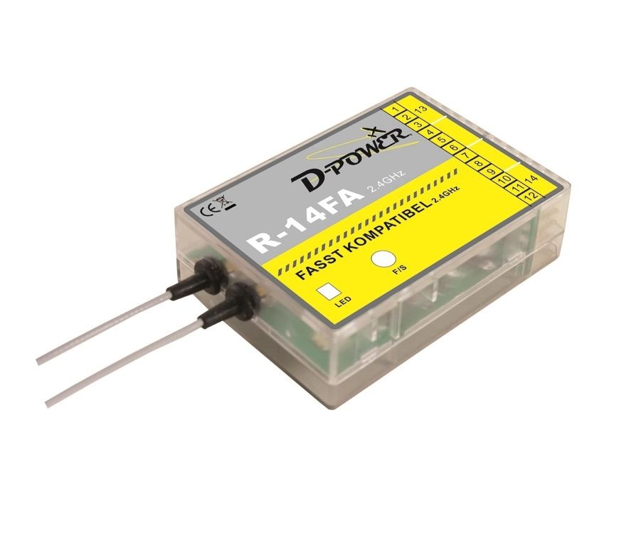 D-Power R-14FA 2.4GHz FASST Compatibel 14-kanaals Ontvanger