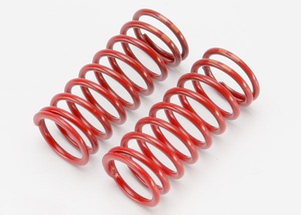 Traxxas Spring, shock (red) (long) (GTR) (5.4 rate double orange stripe) (1 pair)