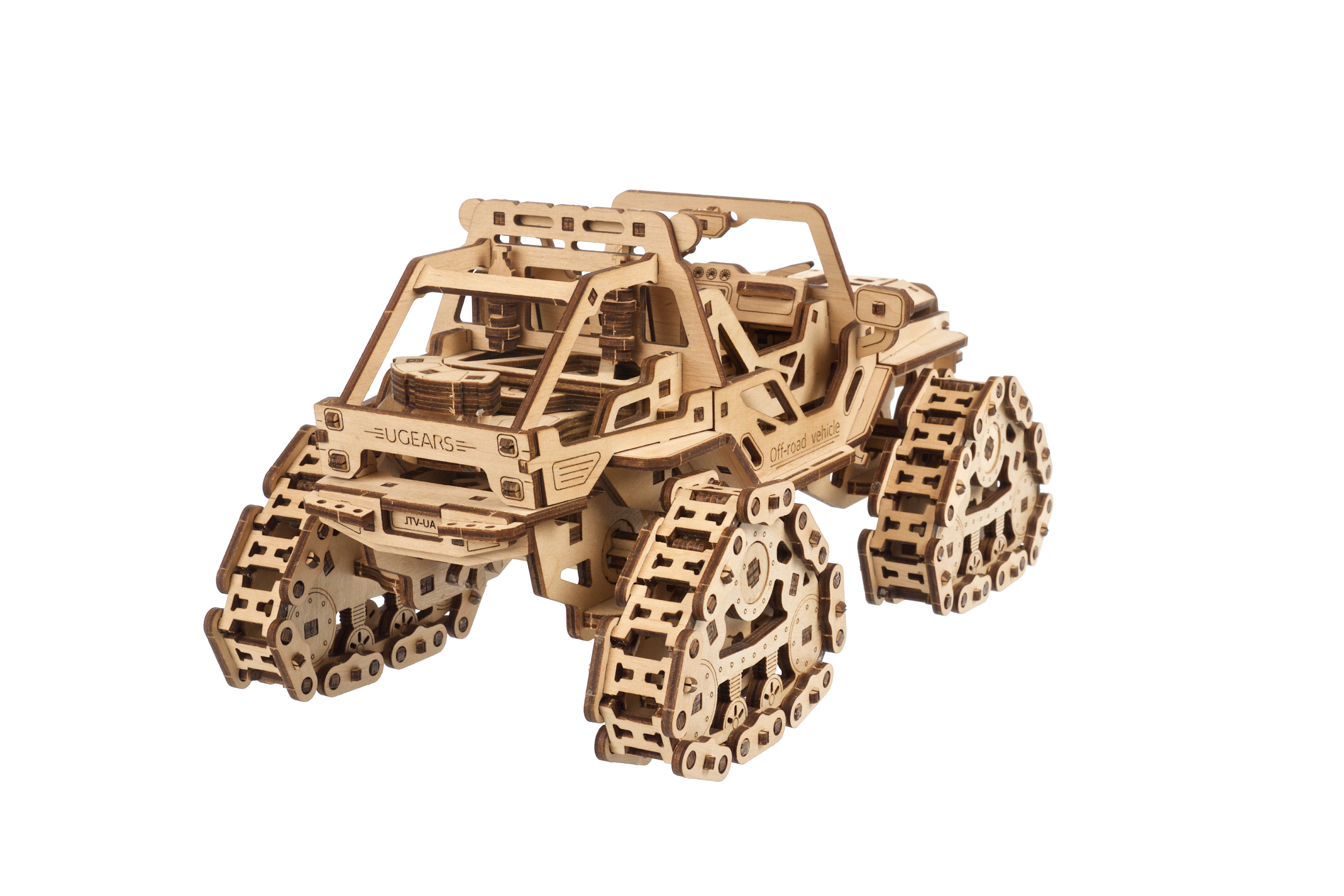 U-Gears Off-road Terreinwagen mechanisch houten bouwpakket
