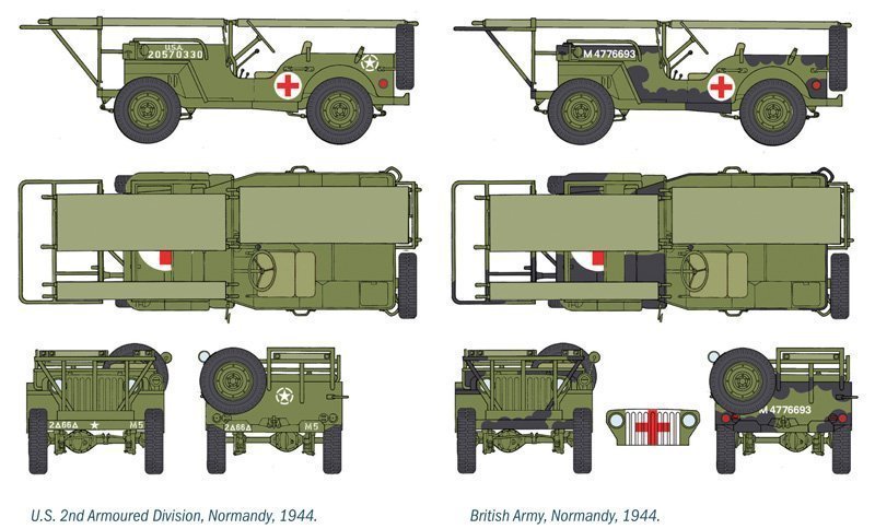 Italeri 1/4 Ton. 4x4 Ambulance Jeep 1/35