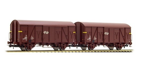 Rivarossi NS 2-Delige set Gesloten Goederenwagons Gs "VAN GEND AND LOOS" H0
